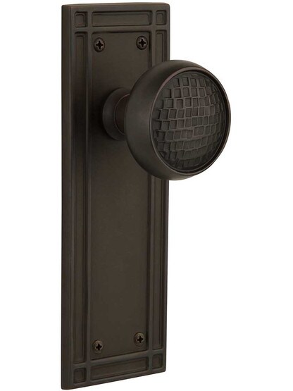 Mission Door Set with Craftsman Knobs in Oil-Rubbed Bronze.